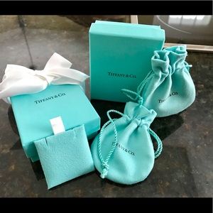 Tiffany and Co. jewelry boxes and pouches